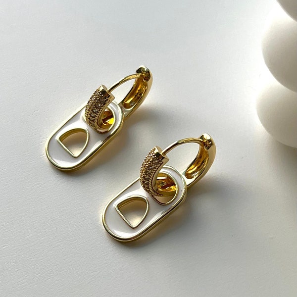 14k Gold Filled Soda Tab Earrings, Small gold hoops, Gold hoop earrings, Soda Earrings, Soda Tab Charm, Statement Earrings, Y2K Earrings