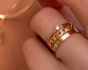 14K Gold Filled anlaufbeständiger Stapelring, zierlicher Gold Filled stapelbarer Ring für den Alltag, minimalistischer Stapelring, super dünner Ring