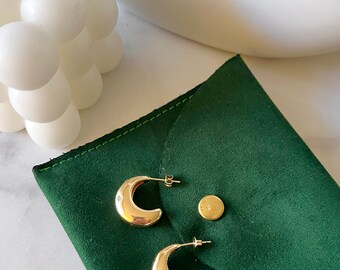 Chunky Gold Hoop Earrings, Thick Hoop Earrings, Thick Earrings, Star Earrings, Big hoop Earrings, Earring for Women, Gifts for Her