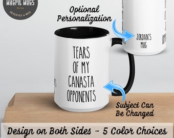 Personalized Canasta Mug, Tears Of My Canasta Opponents Coffee Mug, Funny Canasta Gift, Christmas Gift for Canasta Players