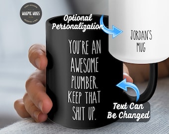Personalized Plumber Mug, Gift for Plumber, Funny Gift for Coworker, Employee Gifts, Sarcastic Mug