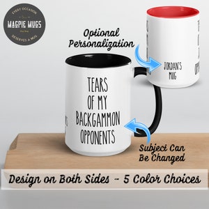 Personalized Backgammon Mug, Tears Of My Backgammon Opponents Coffee Mug, Funny Backgammon Gift, Christmas Gift for Backgammon Players