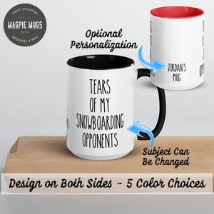 Personalized Snowboarding Mug, Tears Of My Snowboarding Opponents Coffee Mug, Funny Snowboarding Gift, Christmas Gift for Snowboarding