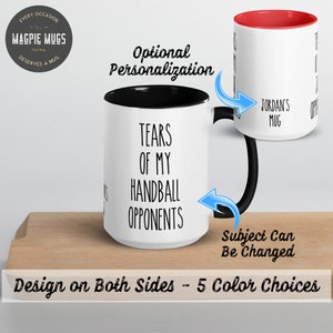 Personalized Handball Mug, Tears Of My Handball Opponents Coffee Mug, Funny Handball Gift, Christmas Gift for Handball Player