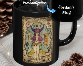The High Priestess Tarot Card Mug Celestial Mug Moon Mug Witchy Mug Occult Tarot Mug Tarot Card Gift Astrology Mug Witch Mug Goth Mug Pagan