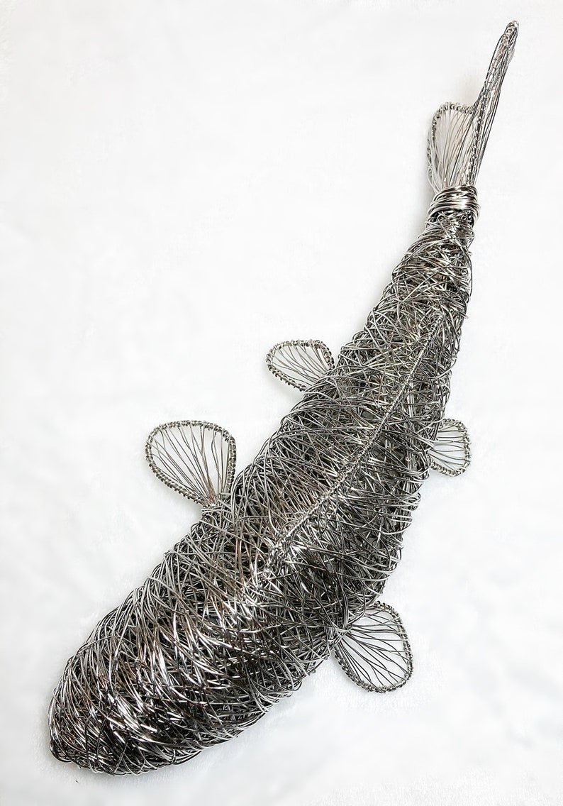 Koi Carp Wire Fish Sculpture Wire Art Pond Ornament Fish Etsy UK