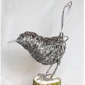 Rotkehlchen Drahtskulptur, Drahtskulptur, Drahtskulptur, Vogel Geschenk, Gartendekoration, Weihnachtsverzierung, Weihnachtsrotkehlchen