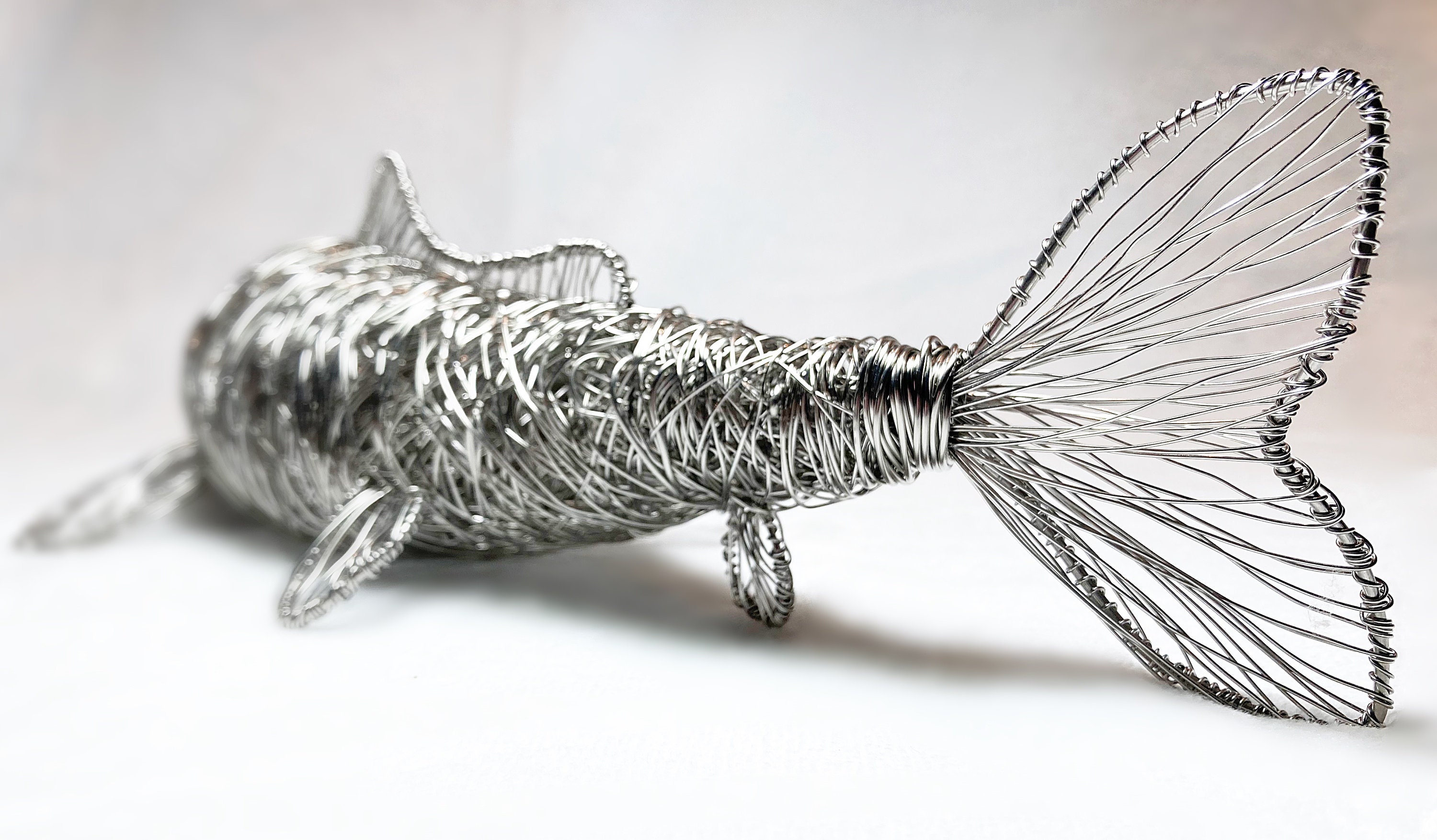Koi Carp Wire Fish Sculpture Wire Art Pond Ornament Fish Etsy UK