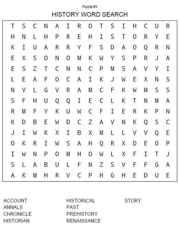 28 large print history word search puzzles for seniors etsy