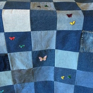 Jeans Quilt -- you choose backing (included)  and personalization (extra)