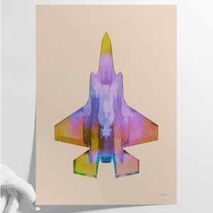F-35 Lightning Fine Art Print Aviation Wall Decor Gift for Dad Aviation Enthusiast Friend Boyfriend Kids Teens Past/Present Service Members