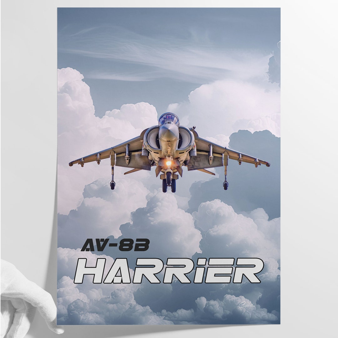 Stol Poster AV8-B V/STOL Harrier Unframed Poster Aviation Wall Decor Gift for Dad ...