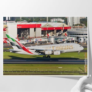Airbus A380 Fine Art Print Aviation Wall Decor Gift for Dad Aviation Enthusiast Friend Boyfriend Kids Teens Past/Present Service Members