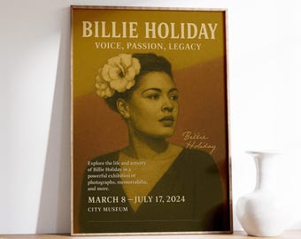 Billie Holiday Jazz Music Iconic Poster Shed Home Retro Metal Wall