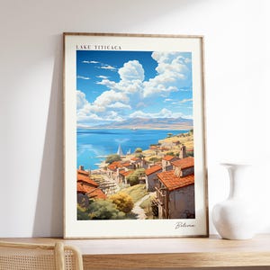Lake Titicaca Travel Poster | Bolivia Travel Decor | Bolivia Poster | Lake Titicaca Print | Travel Print