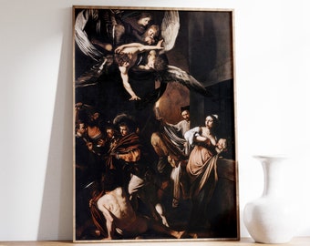 Vintage Print | Caravaggio - The Seven Works of Mercy (1607) | Wall Art | Fine Art Poster | Vintage Poster | Fine Art