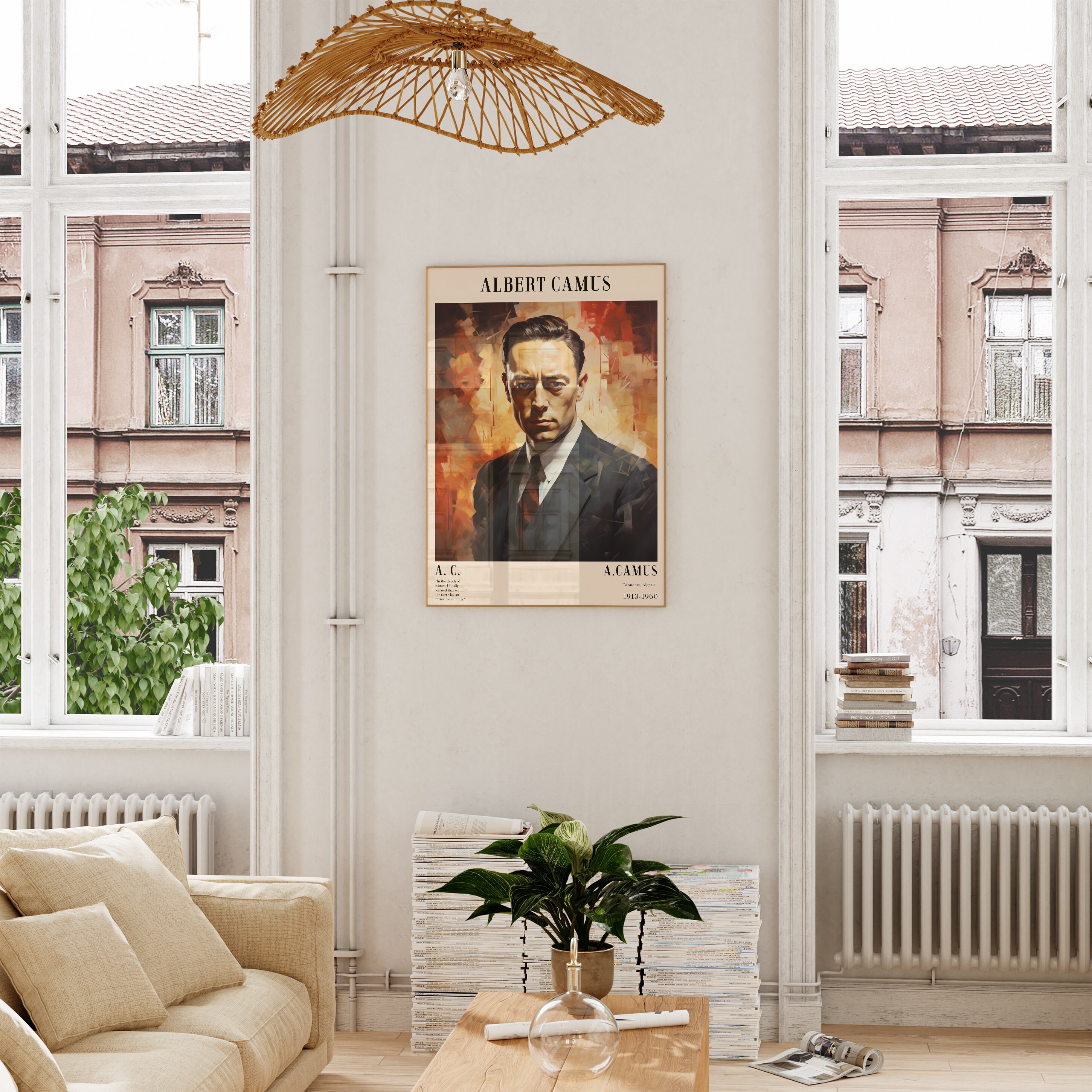 Albert Camus Poster | Vintage Wall Art | Bookworm Gift | Wall Art ...