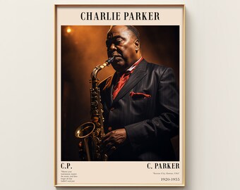 Charlie Parker Poster | Musical Print | Jazz Poster | Jazz