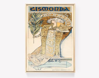 Vintage Art Print | Art Nouveau Masterpiece | Gismonda Poster | Alphonse Mucha Print | Decorative Art
