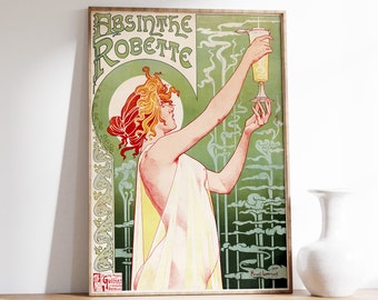 Art Nouveau Print | Art Nouveau Wall Art | Alcohol Poster | Vintage Print | Mid Century | Alcohol Print | Antique Canvas | Home Decor