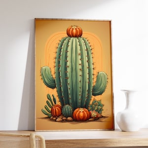 Mexikanischer Kaktus Poster | Kaktus Druck | Vintage mexikanische Wandkunst | Mexikanischer Folklore Kunstdruck