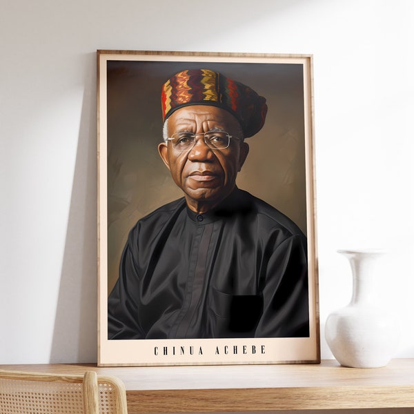 Chinua Achebe Print | Author Print | Chinua Achebe Poster | Literature Decor | Book Art Print | Home Decor