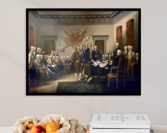 John Trumbull - The Declaration of Independence (1819) - Poster Painting Photo Print Art Gift - USA History Signing - 11x14, 18x24, 24x36