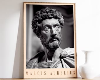 Marcus Aurelius Poster | Historical Wall Art | Exhibition Print | Aesthetic Wall Art | Dark Academia Print | Stoicism Poster | Stoic Print