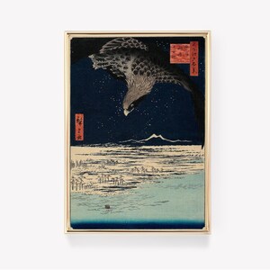 Imprimé uni aigle au-dessus de la neige | Art d&#39;Hiroshige | Peinture vintage | Impression paysage | Impression d&#39;art japonaise