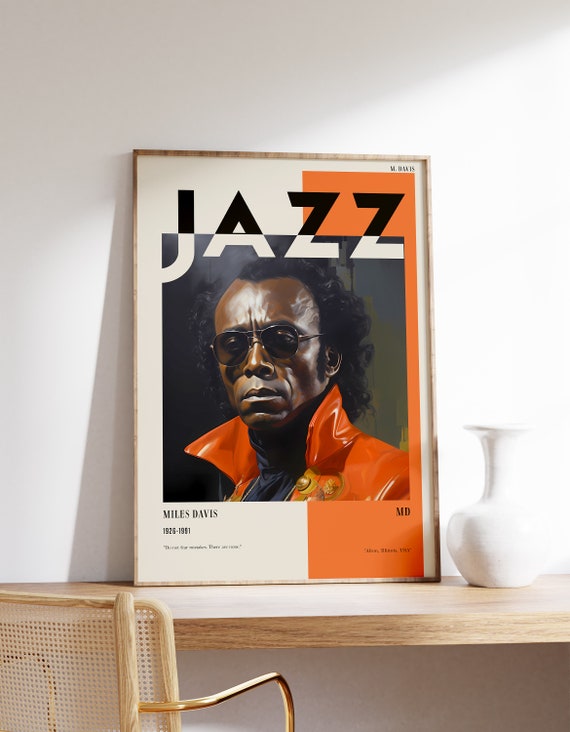 Miles Davis Poster | Musical Print | Jazz Poster | Jazz Portrait