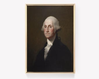 Portret van George Washington | Lansdowne-print | Presidentiële kunst | Vintage schilderij | Antieke muurkunst | Historisch decor