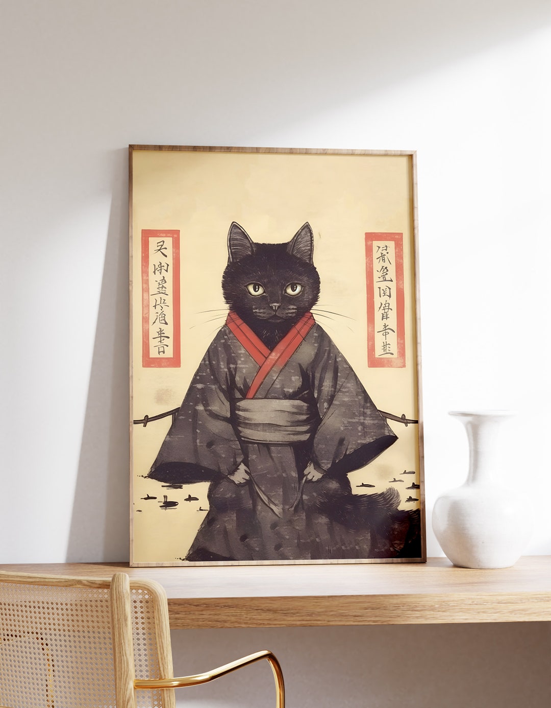 Japanese Cat Print | Funny Cat Print | Cat Wall Art | Japanese Print ...