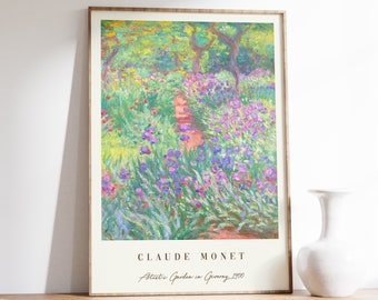 Claude Monet Art Print | The Artist’s Garden in Giverny | Exhibition Poster | Monet Wall Art | Monet Poster | Floral Print | Vintage Poster