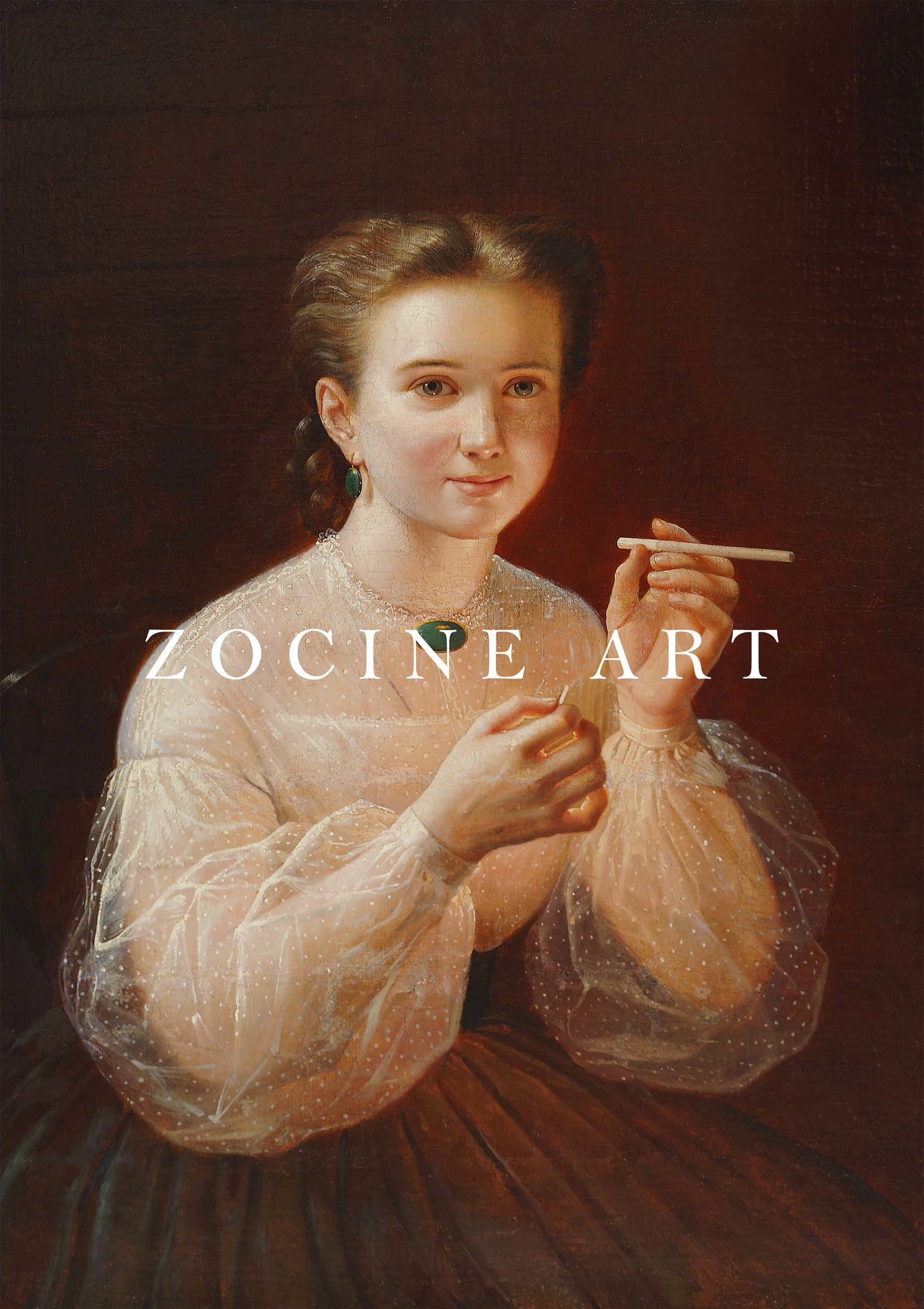 woman with cigarette painting Girl With a Cigarette Painting | Vintage Oil Painting | Vintage Russian  Portrait | Young Woman Smoking Print | Antique Moody Wall Art | Gift