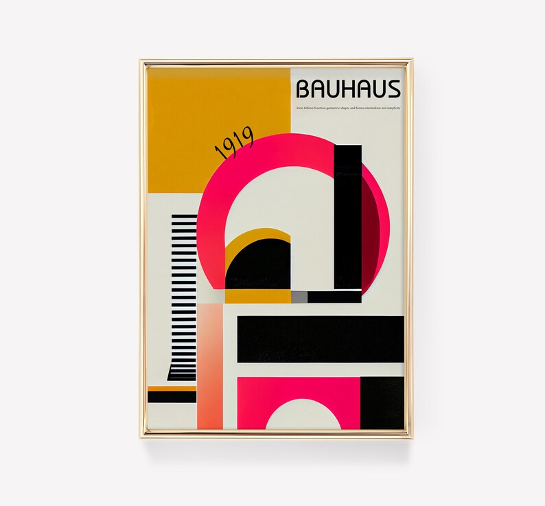 Bauhaus Print | Bauhaus Poster | Minimalist Wall Art | Vintage Mid ...