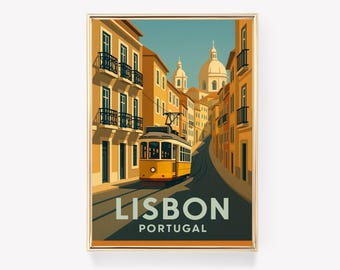 Lissabon Reiseplakat, Portugal Wandkunst, Lissabon Leinwanddruck, Vintage Lissabon Dekor, Portugal Souvenir
