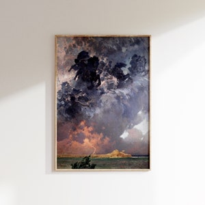 a painting hanging on the wall of a room