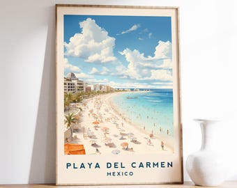 Playa Del Carmen Travel Poster | Mexico Travel Decor | Mexico Poster | Playa Del Carmen Print | Travel Print