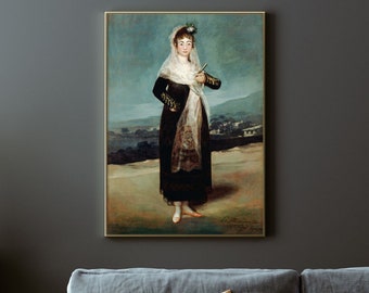 Francisco Goya - Portrait of the Marquesa de Santiago (1804) - Portait Poster Print Gift Classic Painting Photo Wall Art Decor - 18x24