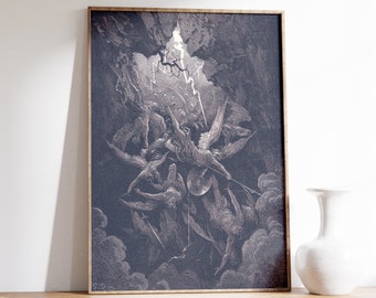 The Mouth of Hell - Gustave Dore Print | Hell Wall Art | Dante | Wall Decor | Engraving | Renaissance | Paradise Lost | Gothic Art