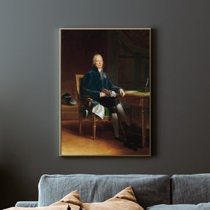 François Gérard - Prince de Bénévent (1808) | Vintage Antique Portrait Decor Poster Print Wall Art | Victorian Gentleman Artwork Painting