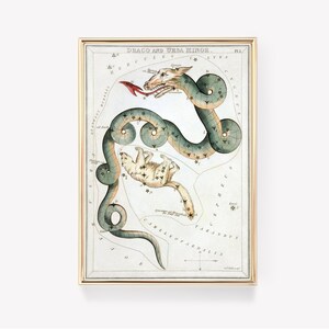 Draco Druck | Ursa Minor Karte | Sternenkarte | Astronomie Kunst | Sternbild Print | Sternengucken Kunst