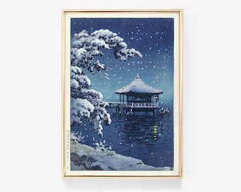 Hasui Kawase Snow | Snow Ukyō Print | Japanese Art  | Vintage Painting | Snowy Scene | Vintage Print