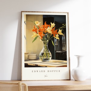 Póster de jarrón / Edward Hopper / Pintura vintage / Arte mural moderno / Impresión antigua / Decoración estética