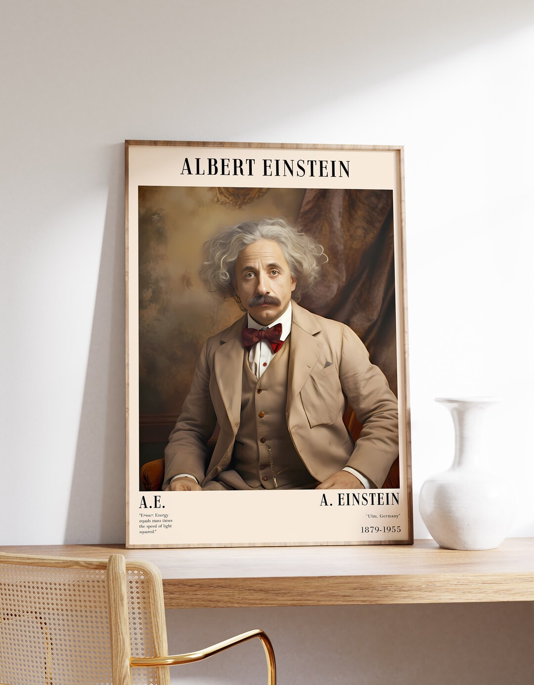 Albert Einstein Scientist Portrait Math Genius Art - Etsy