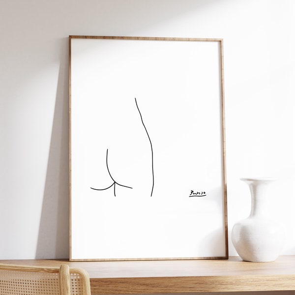 Picasso Female Body Line Art Print | Pablo Picasso Print | Minimalist Line Art Decor | Cute Gift | Female Form | Mid Century Modern