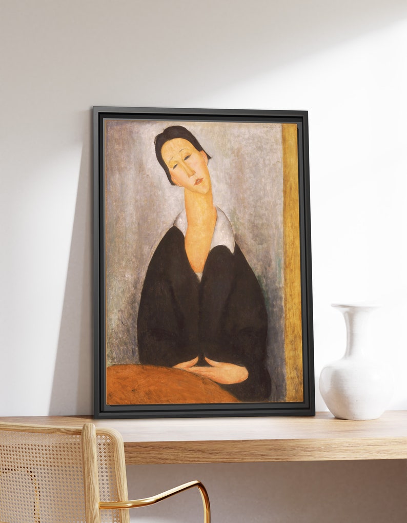 Premium Framed Canvas Amedeo Modigliani Portrait Vintage Painting Canvas Wall Art Home Decor image 3