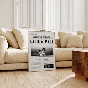 Personalized Wedding Anniversary | Newspaper Anniversary Print | Custom Anniversary Chronicle ...