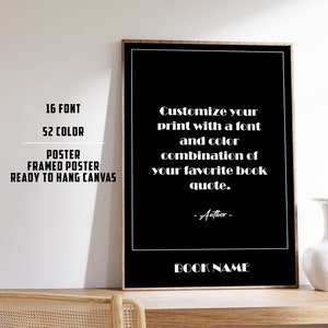 Benutzerdefiniertes Zitat Druck | Personalisiertes Zitat Poster | Zitat Wandkunst gerahmt | Benutzerdefinierter Druck | Buch Wand Kunst | Personalisiertes Autorenposter