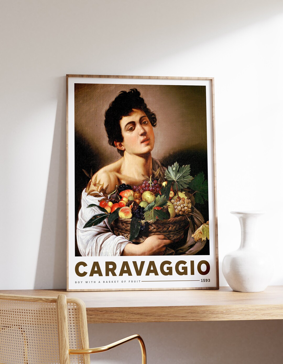 Caravaggio Art Print | Boy With a Basket of Fruit (1593) | Baroque Man ...
